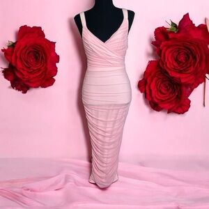🌸Pink Ruched Cocktail Dress 🌸 Sz 0-2 or XS